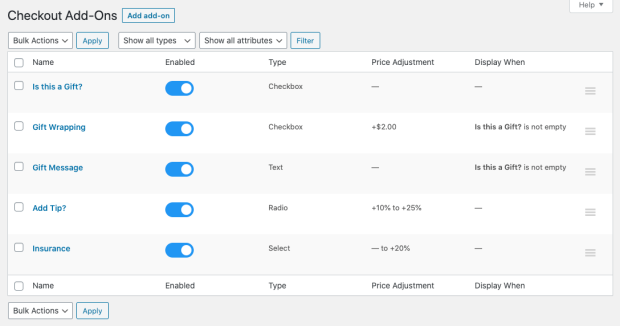 WooCommerce Checkout Add-Ons